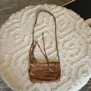 Rebecca Minkoff lightly used Elegant Tan Crossbody Bag with Gold Accents